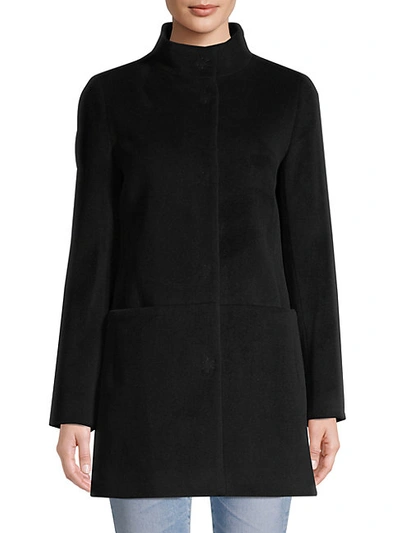 Cinzia Rocca Icons Stand Collar Coat In Black