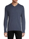 Theory V-neck Merino Wool-blend Sweater In Silver Grey