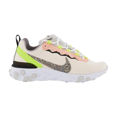 Nike React Element 55 Premium Trainers In Light Soft Pink/atmosphere Gry-black