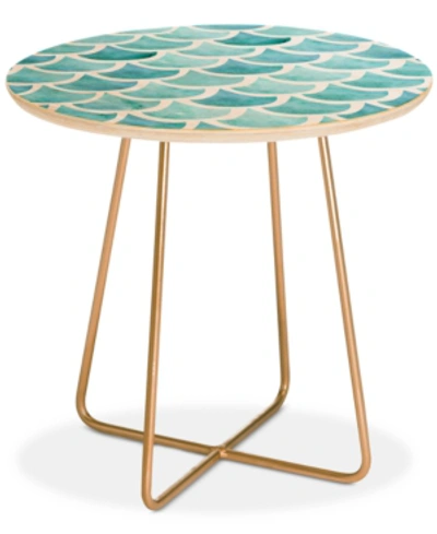 Deny Designs Hello Sayang La Mer Round Side Table In Turquoise