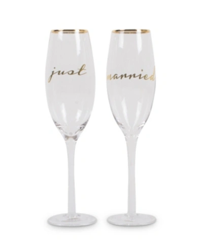 8 Oak Lane Toasting Champagne Glasses- Just Married
