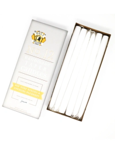 Mole Hollow Candles 12" Taper Candles, Set Of 12 In Off White