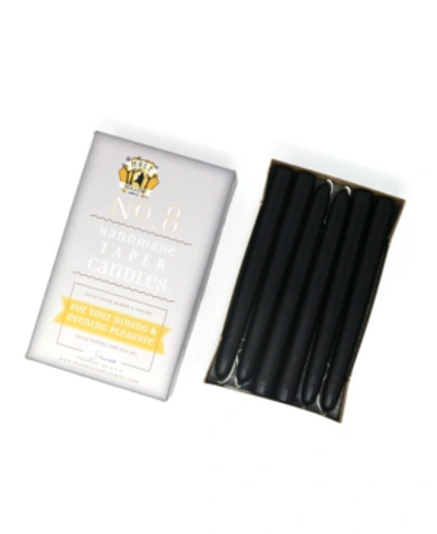 Mole Hollow Candles 8" Taper Candles, Set Of 12 In Solid Black