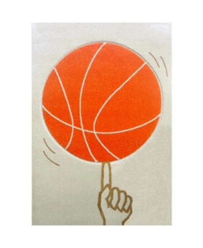 Ivi Kids Basketball Area Rug In Orange