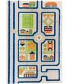 Ivi Traffic 3d Childrens Play Mat & Rug In A Colorful Town Design With Soccer Field, Car Park & Roads -  In Blue