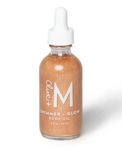 Olive + M Shimmer + Glow Body Oil, 2 Oz. In Champaign