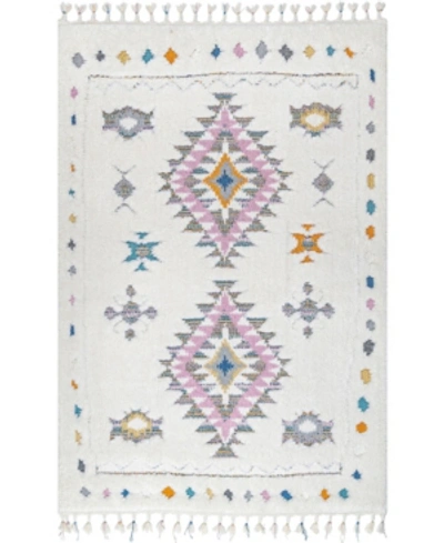 Nuloom Loft Transitional Shag Isadora White 7'10" X 10' Area Rug