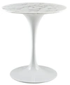 Modway Lippa 28in Round Artificial Marble Dining Table In White