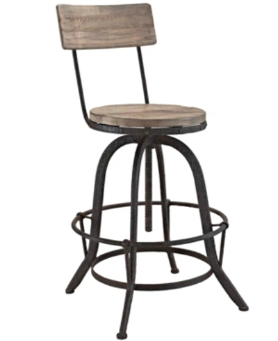Modway Procure Wood Bar Stool In Brown