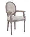 MODWAY ARISE VINTAGE FRENCH UPHOLSTERED FABRIC DINING ARMCHAIR