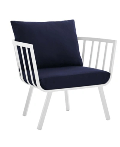 Modway Riverside Outdoor Patio Aluminum Armchair In Blue