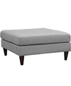Modway Empress Upholstered Fabric Large Ottoman In Lt Gry