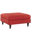 Modway Empress Upholstered Fabric Large Ottoman In Red