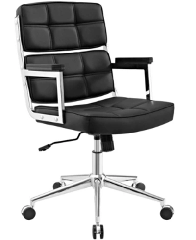 Modway Portray Highback Upholstered Vinyl Office Chair In Black