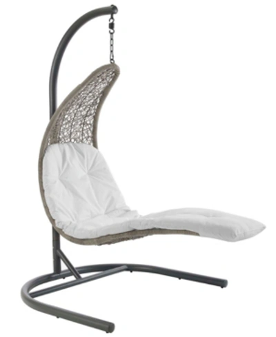 Modway Landscape Hanging Chaise Lounge Outdoor Patio Swing Chair In White