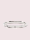 Kate Spade Set In Stone Rhodium-plated Hinged Bangle In Silver