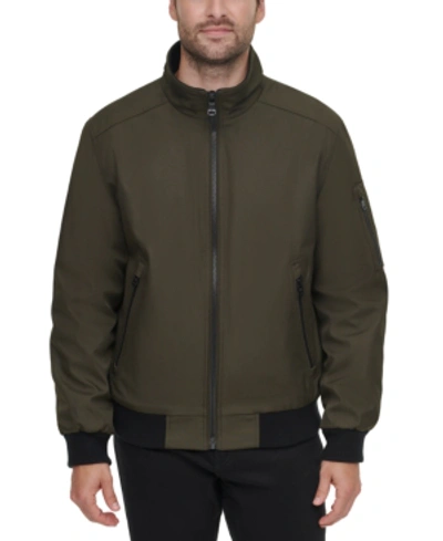 Calvin Klein Men's Classic Zip-front Ripstop Bomber Jacket In Olive