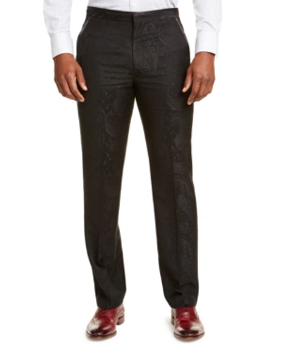 Sean John Men's Classic-fit Tuxedo Suit Separate Pants In Black Paisley
