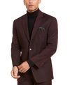 Sean John Men's Classic-fit Stretch Burgundy Neat Suit Separate Jacket In Burgundy Solid