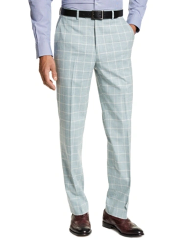 Sean John Men's Classic-fit Green Windowpane Suit Separate Pants