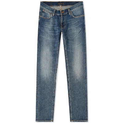 Nudie Jeans Tight Terry Straight Stretch-denim Jeans In Southern Lights