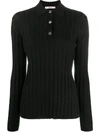 ODEEH FINE KNIT POLO SHIRT WITH STRIPE DETAILING