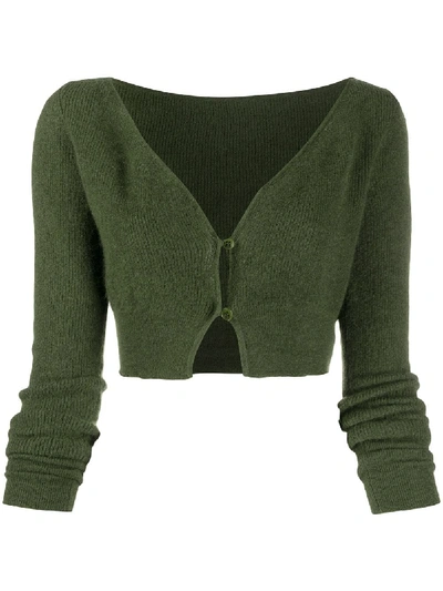 Jacquemus Cropped Button-up Cardigan In Green