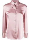 VINCE POINTED COLLAR SILK BLOUSE