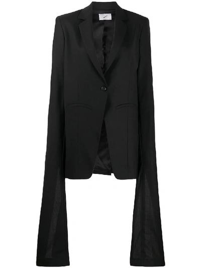 Coperni Cool Wool Blazer  W/ Extended Sleeves In Black