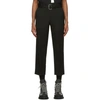 JW ANDERSON BLACK WOOL BELTED STRAIGHT TROUSERS