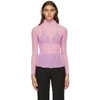 ISSEY MIYAKE ISSEY MIYAKE PINK CHIFFON TWIST BLOUSE