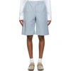 GUCCI BLUE MOHAIR & WOOL DOUBLE STRIPED SHORTS