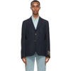 GUCCI NAVY MOHAIR & WOOL GAUZE BLAZER