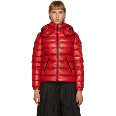 Moncler Betula Hooded Puffer Coat In Red