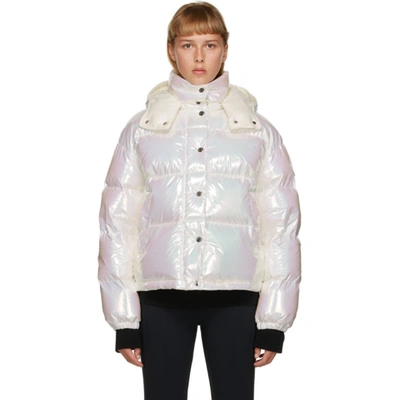 Moncler Daos Iridescent Hooded Quilted Shell Down Jacket In White