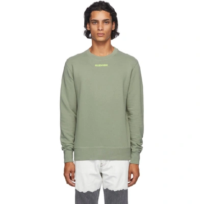 Golden Goose Archibald Sweatshirt With For Use Dream Only Print In Green,yellow