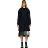 THOM BROWNE NAVY DOUBLE-FACED TECH TWILL 4-BAR HOODED PARKA