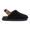 MARNI BLUE & BLACK SHEARLING LOAFER