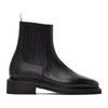 THOM BROWNE BLACK CREPE SOLE CHELSEA BOOTS