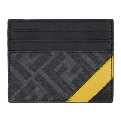 Fendi Black And Yellow Forever  Business Card Holder In F0r2a Multi