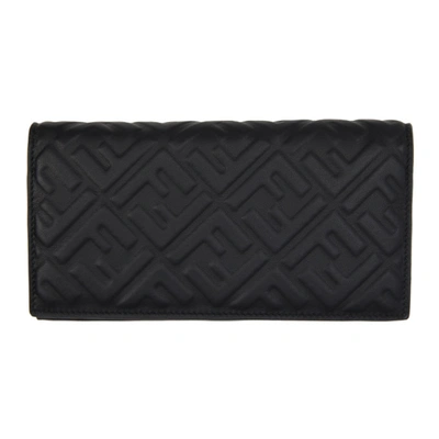 Fendi Black 'forever ' Continental Wallet In F0gxn Black
