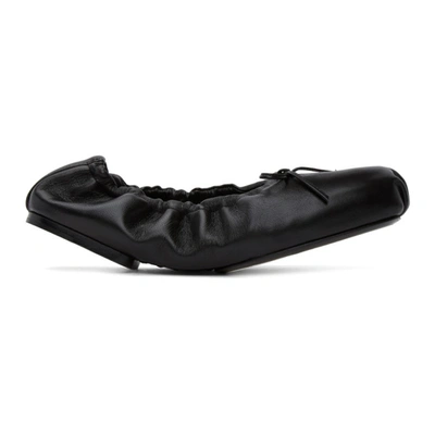 Khaite Ashland Square-toe Leather Ballerina Flats In Black