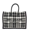 SAINT LAURENT Black And White Rive Gauche Tote Bag