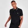 Fred Perry Twin-tipped Slim Fit Polo Shirt In Black