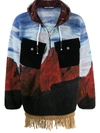 PALM ANGELS CANYON PILE HOODED JACKET