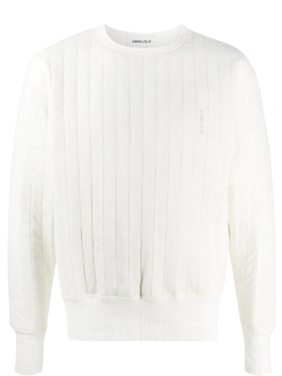 Ambush Drop Shoulder Padded Sweatshirt In Off White