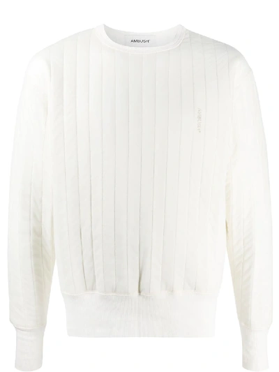 Ambush Drop Shoulder Padded Sweatshirt In White