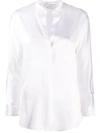 Vince Open Neck Loose Fit Blouse In White