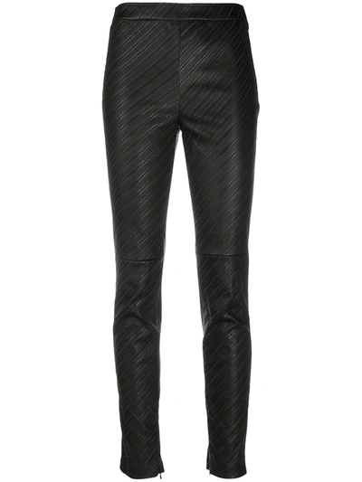 Givenchy Black Embossed Leather Leggings