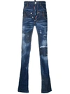 DSQUARED2 DOUBLE WAISTBAND SKINNY JEANS